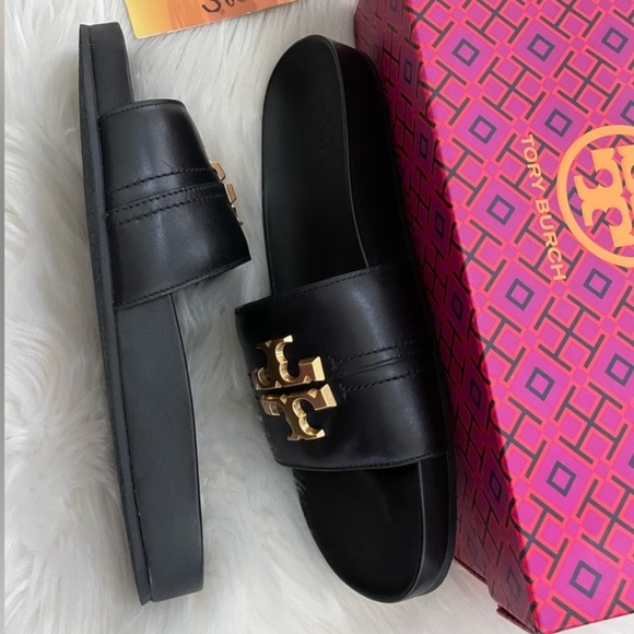 Tory Burch Everly Calf Leather Anatomic Slide Sandal - Picture 4 of 6